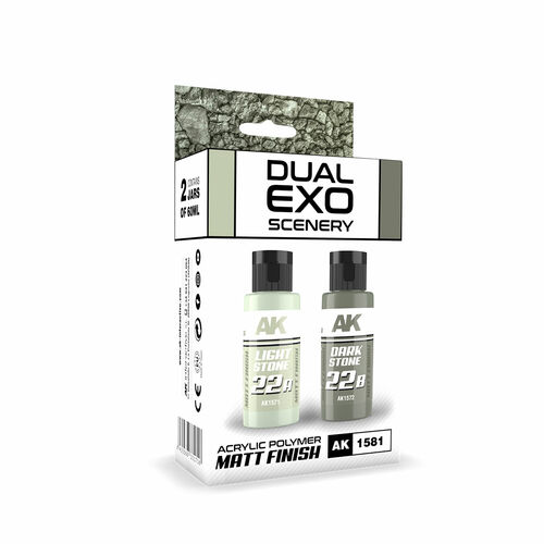AK 1581 22A LIGHT STONE & 22B DARK STONE - DUAL EXO SCENERY SET 22 - Image 1