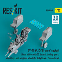 OV-10 (A, C) Bronco Cockpit (Basic Edition With 3D Decals), Landing Gears, Wheel Bays And Weighted Wheels For Kitty Hawk / Zimimodel Kit (3D Printed)
