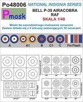 Maski do malowania oznacze BELL -P-39 Aircobra RAF