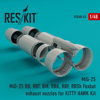 MiG-25 RB, RBT, BM, RBK, RBF, RBSh Foxbat exhaust nozzles for KITTY HAWK Kit - Image 1