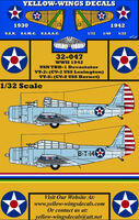 Early WWII US Navy Douglas TBD-1 Devastator -VT-2 USS Lexington and VT-8 USS Hornet