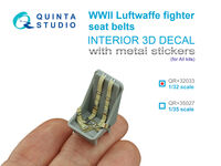 Luftwaffe WWII Fighter Seatbelts with Metal Buckles (for All Kits)