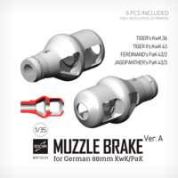 Muzzle Brake Ver. A for German 88mm KwK/ PaK - Image 1