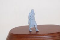 German soldier walking in greycoat with steelhelmet and Karabiner 98k - Image 1
