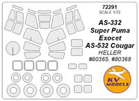 AS-332 Super Puma Exocet / AS-532 Cougar (HELLER) + wheels masks - Image 1