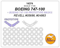 Boeing 747-100 + Boeing 747-100 prototype mask (REVELL) + wheels masks - Image 1