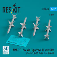 AIM-7F Low Vis Sparrow III Missiles (4 pcs) (F-4, F-5, F-15, F-16, F-14, F/A-18) (3D Printed) - Image 1