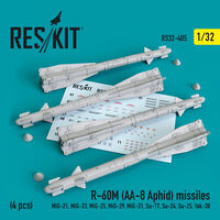 R-60М (AA-8 Aphid) Missiles (4 pcs) (MiG-21, MiG-23, MiG-25, MiG-29, MiG-31, Su-17, Su-24, Su-25, Yak-38) - Image 1